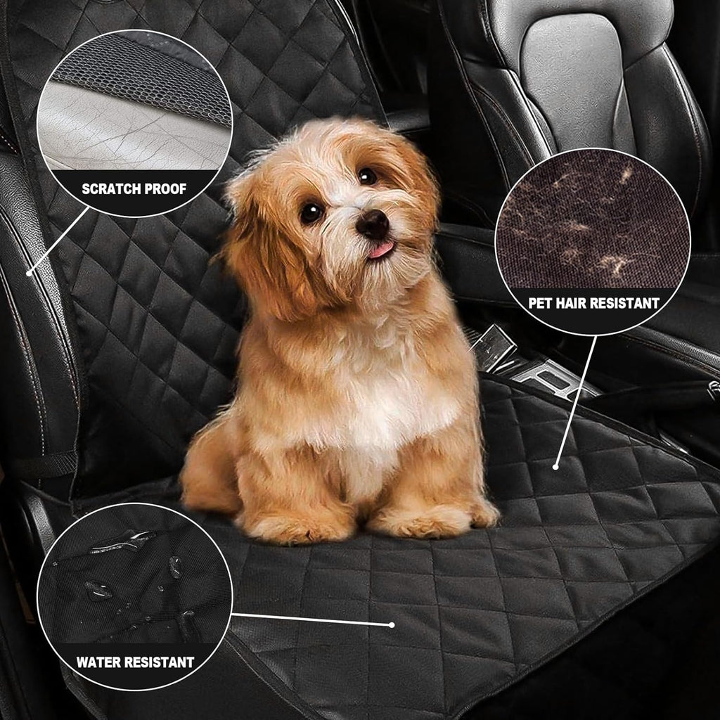 Dog Seat Cover Cars Trucks Suvs, Thick 600D Heavy Duty Pets Car Seat Cover, Waterproof & Wear-Resistant Durable Nonslip Backing & Hammock Convertible, Black, 2 Pack | Thick 600D Oxford, Heavy Duty, Waterproof & Wear-Resistant, Durable Nonslip Backing Pet Car Seat Cover