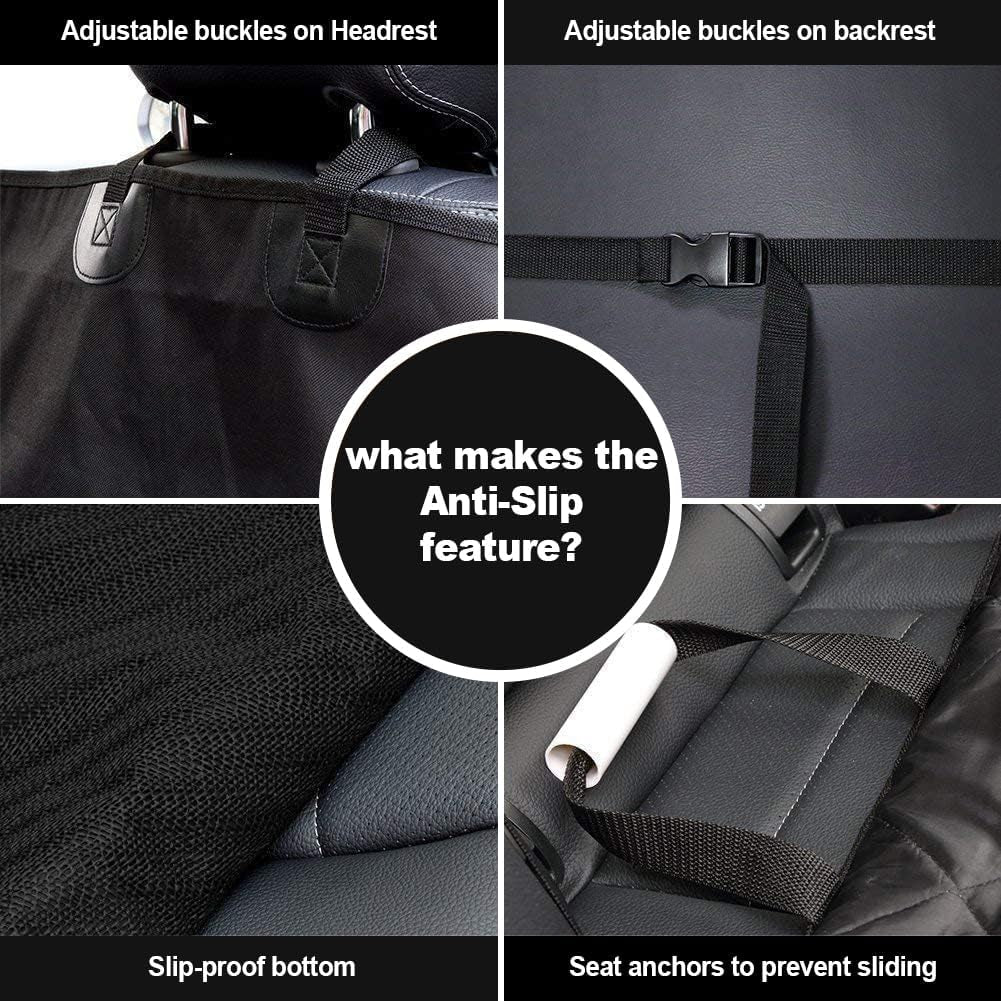 Dog Seat Cover Cars Trucks Suvs, Thick 600D Heavy Duty Pets Car Seat Cover, Waterproof & Wear-Resistant Durable Nonslip Backing & Hammock Convertible, Black, 2 Pack | Thick 600D Oxford, Heavy Duty, Waterproof & Wear-Resistant, Durable Nonslip Backing Pet Car Seat Cover